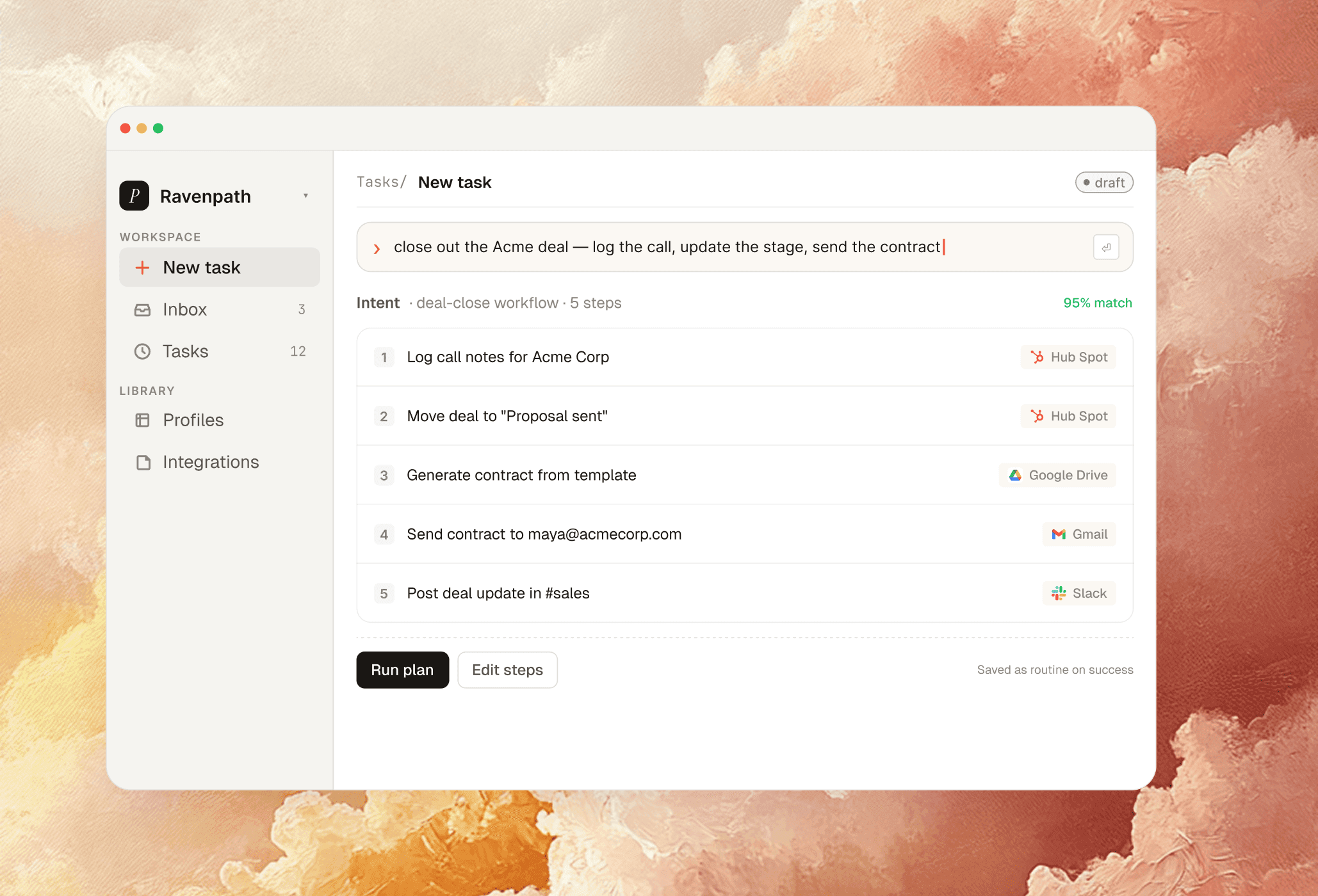 Parley AI agent Astro template interface preview